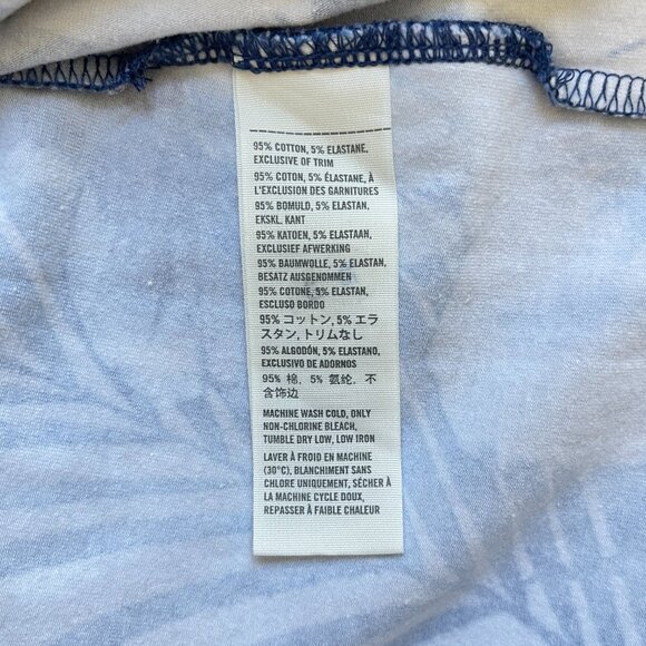 Hollister Skirt Large Blue Tropical Palm Leaf Hibiscus Floral Knit Back Zipper - Picture 6 of 7